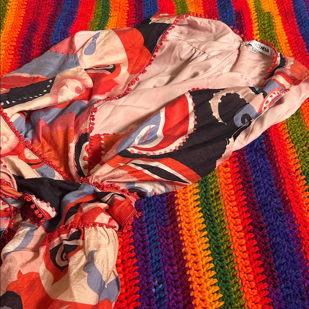Colorful Abstract Print Jumpsuit